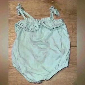 Modern Moments Baby Girl Light Green Romper Size 6 Months